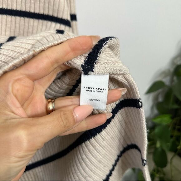 Apiece Apart Maru V Neck Stripe Sweater - Picture 5 of 6